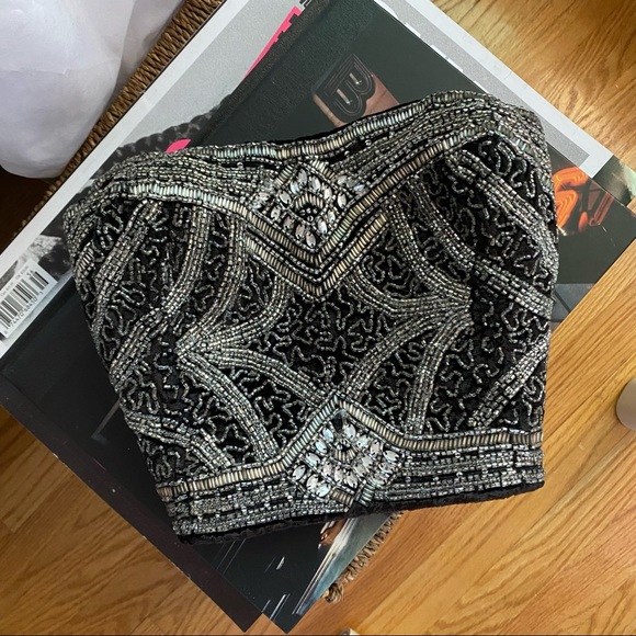 Beaded Velvet Tube Top - Picture 1 of 3